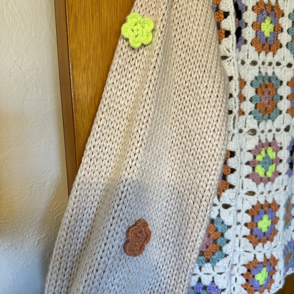Colorful Crochet Patchwork Sweater - Picture 2 of 5